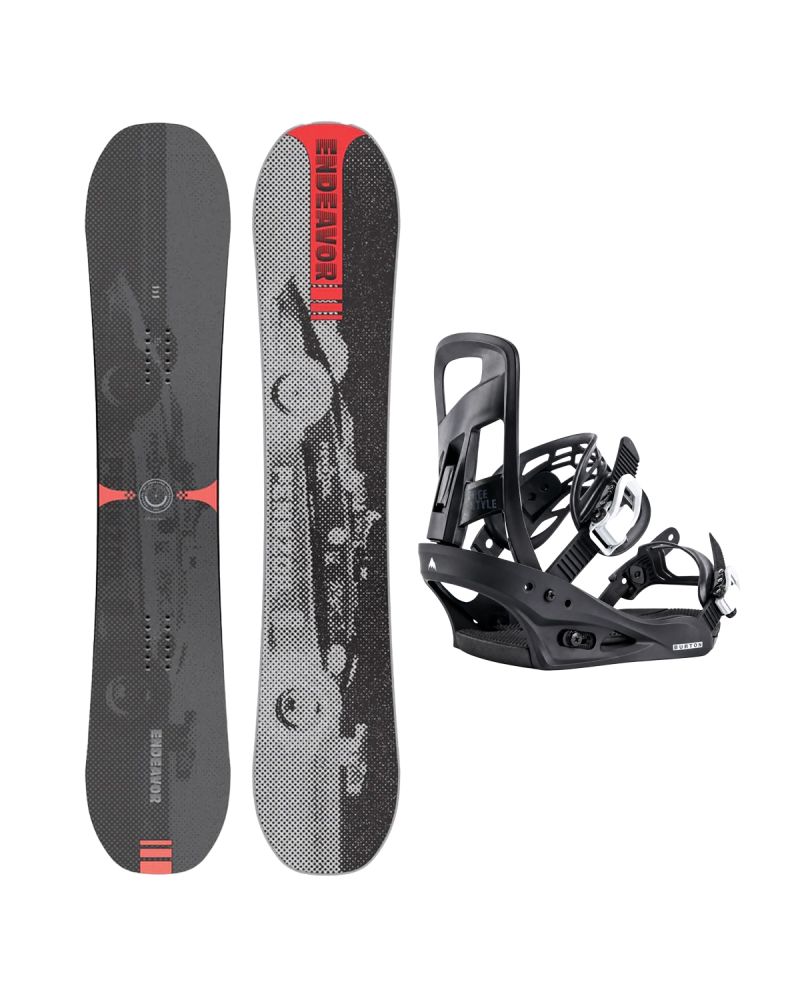 SET Placa Snowboard ENDEAVOR - Sentinal 2026 + Legaturi Snowboard BURTON - Men's - FREESTYLE Black W27