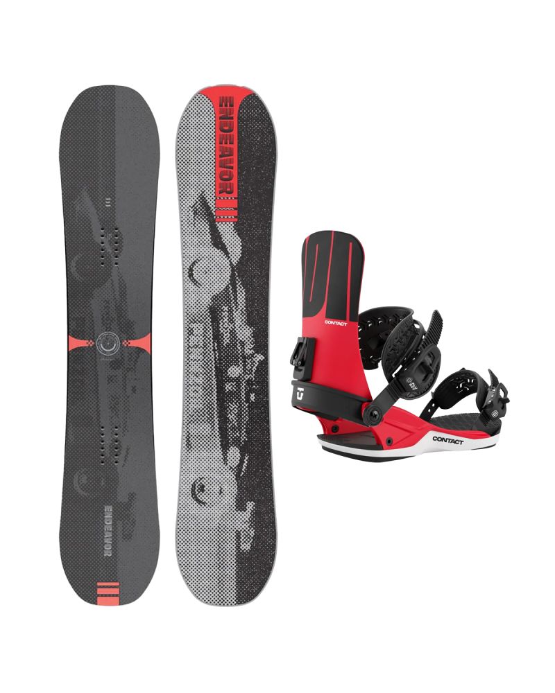 SET Placa Snowboard ENDEAVOR - Sentinal 2026 + Legaturi Snowboard UNION Men's 2027 CONTACT Red