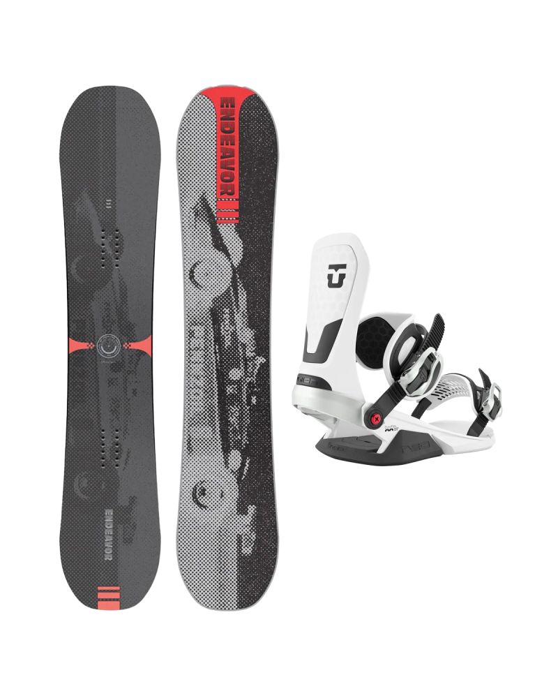 SET Placa Snowboard ENDEAVOR - Sentinal 2026 + Legaturi Snowboard UNION Unisex 2027 NEO White