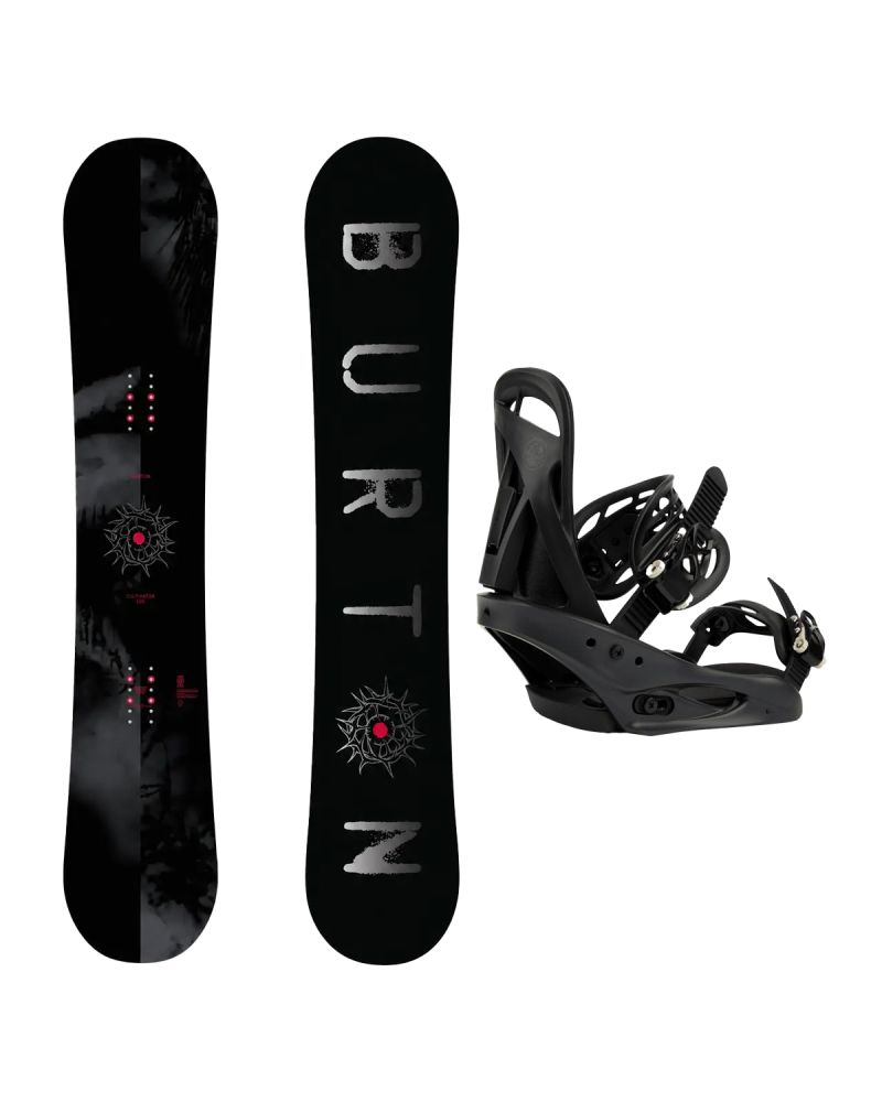 SET Placa Snowboard BURTON - CULTIVATOR Flat Top DARK MIST 2027 + Legaturi Snowboard BURTON - Women's - CITIZEN Black W27