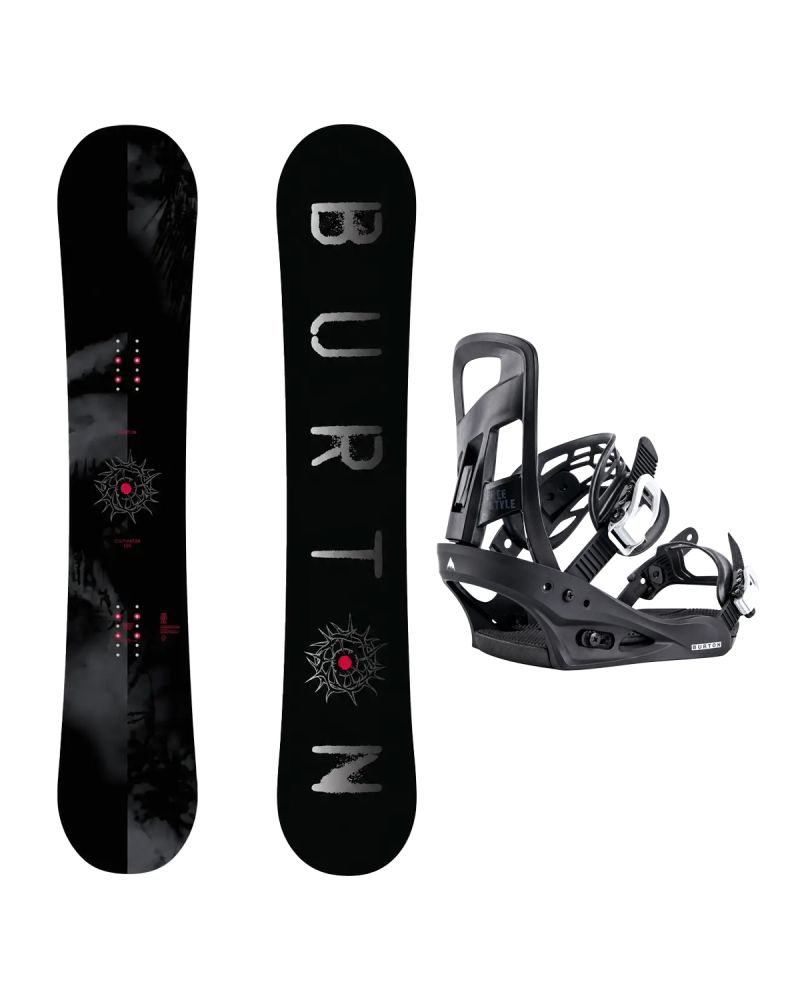 SET Placa Snowboard BURTON - CULTIVATOR Flat Top DARK MIST 2027 + Legaturi Snowboard BURTON - Men's - FREESTYLE Black W27