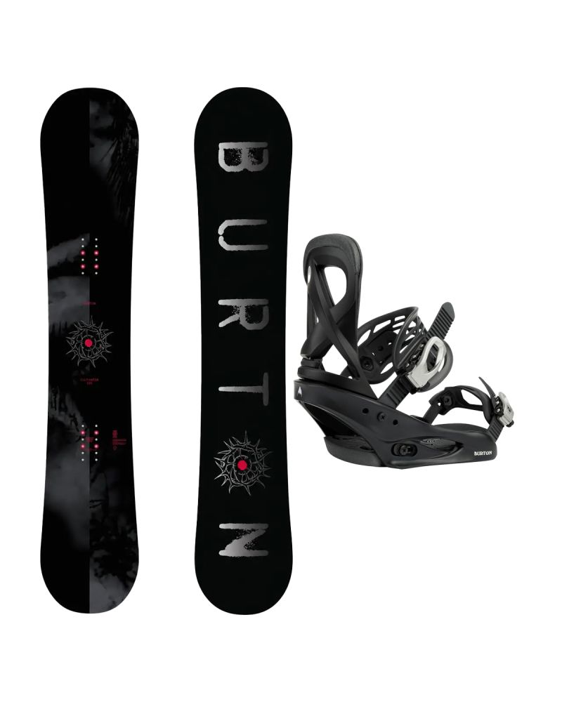SET Placa Snowboard BURTON - CULTIVATOR Flat Top DARK MIST 2027 + Legaturi Snowboard BURTON - Women's - SCRIBE Black W27