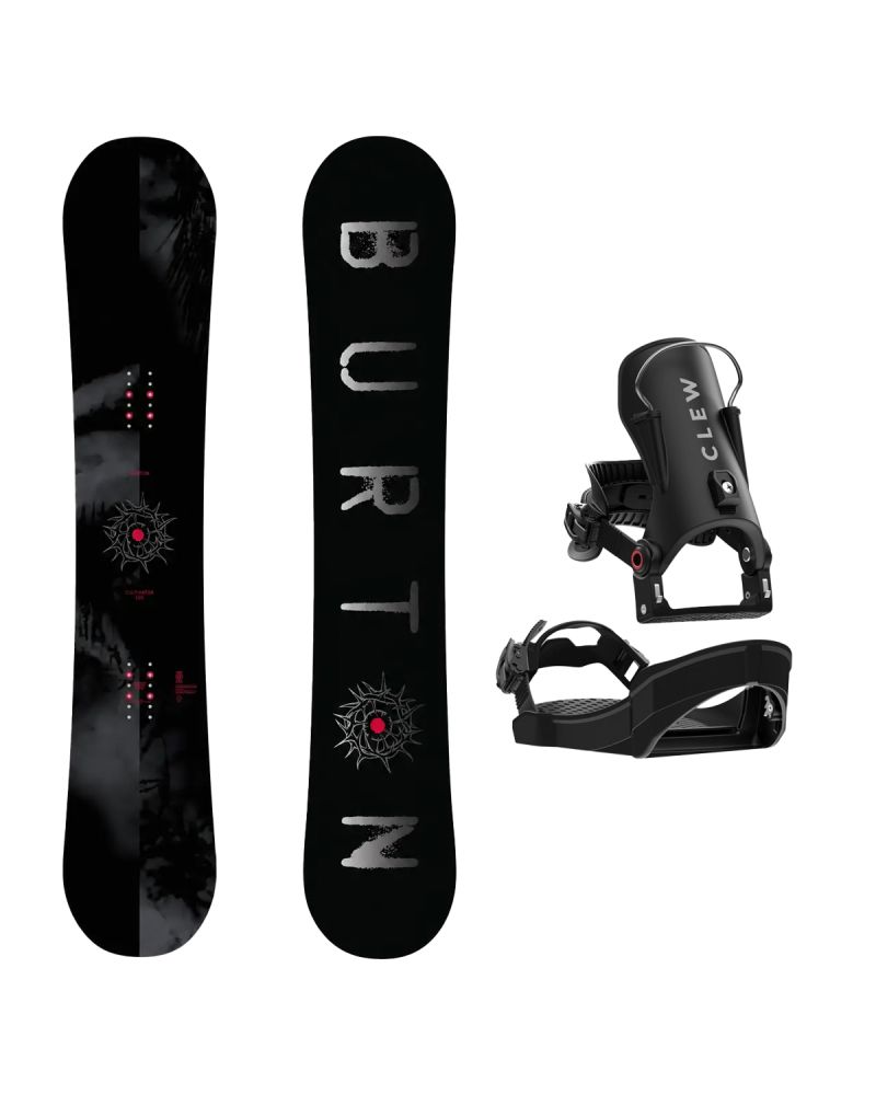 SET Placa Snowboard BURTON - CULTIVATOR Flat Top DARK MIST 2027 + Legaturi Snowboard CLEW Independence 1.0 2027 - Black