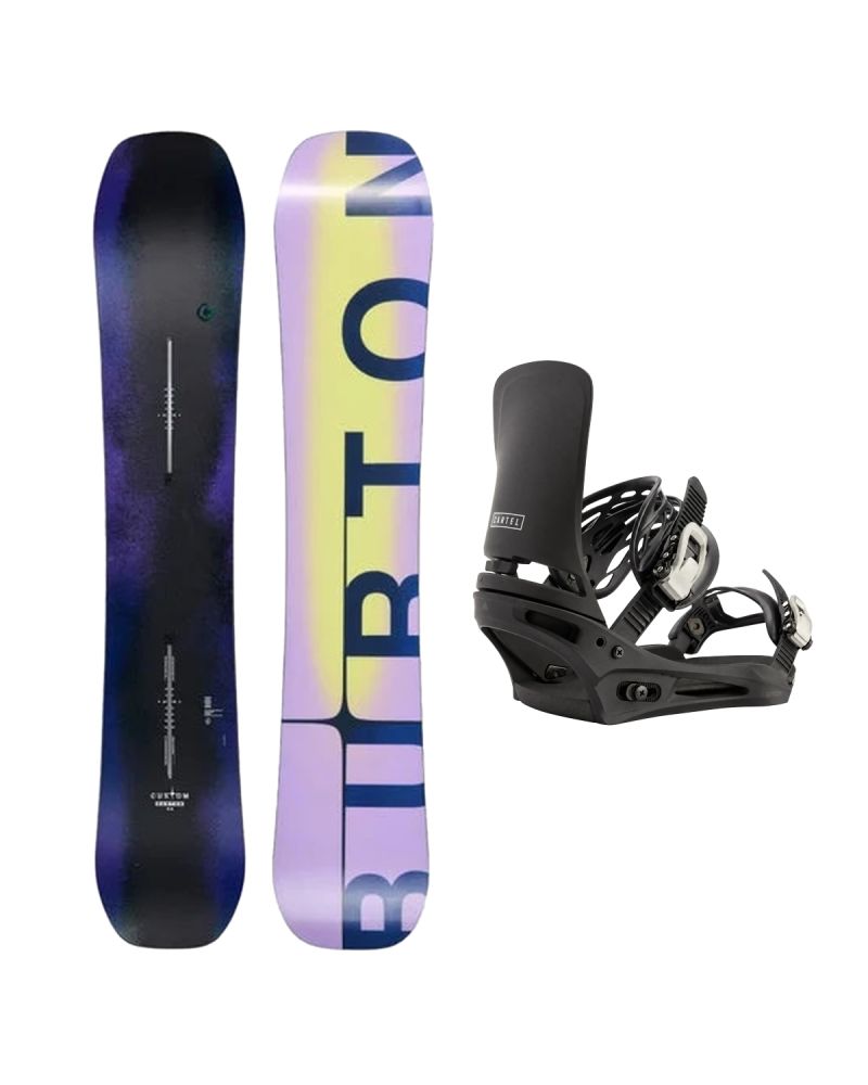 SET Placa Snowboard BURTON - Men's - CUSTOM Flying V FADED 2027 + Legaturi Snowboard BURTON - Men's - CARTEL Black W27