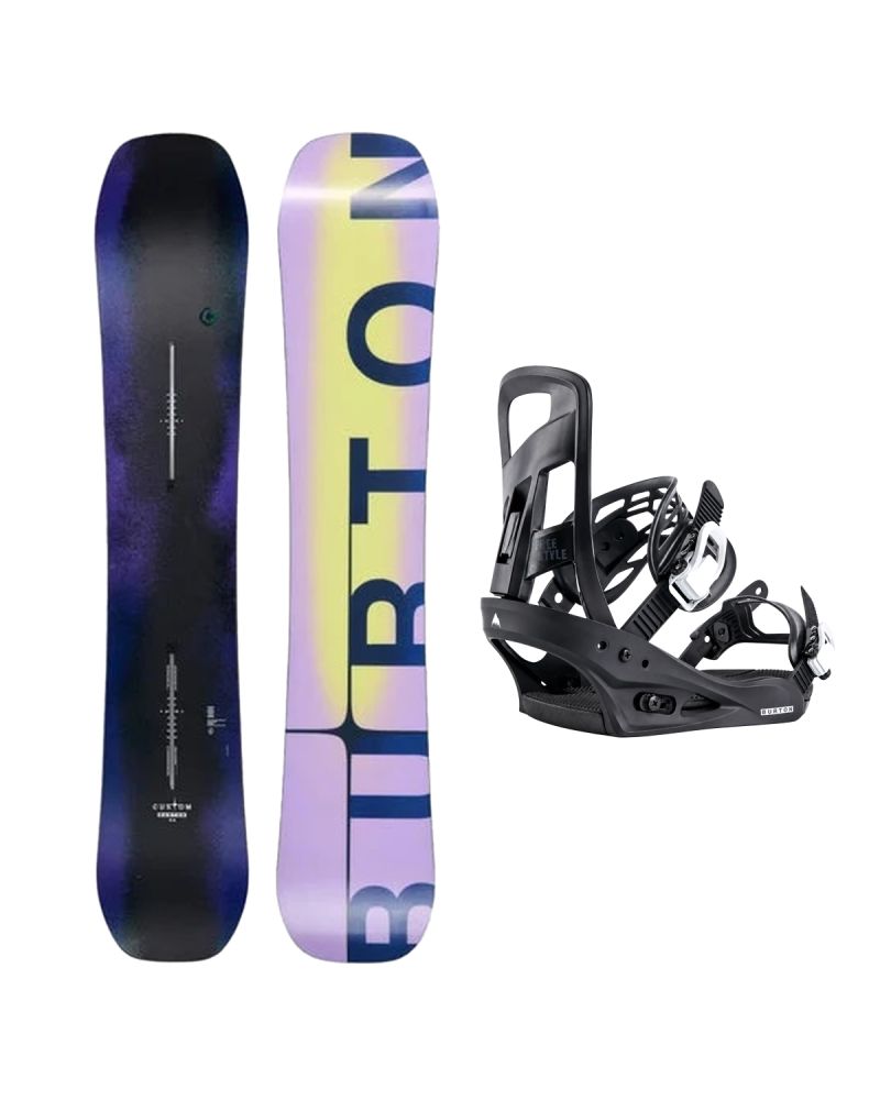 SET Placa Snowboard BURTON - Men's - CUSTOM Flying V FADED 2027 + Legaturi Snowboard BURTON - Men's - FREESTYLE Black W27