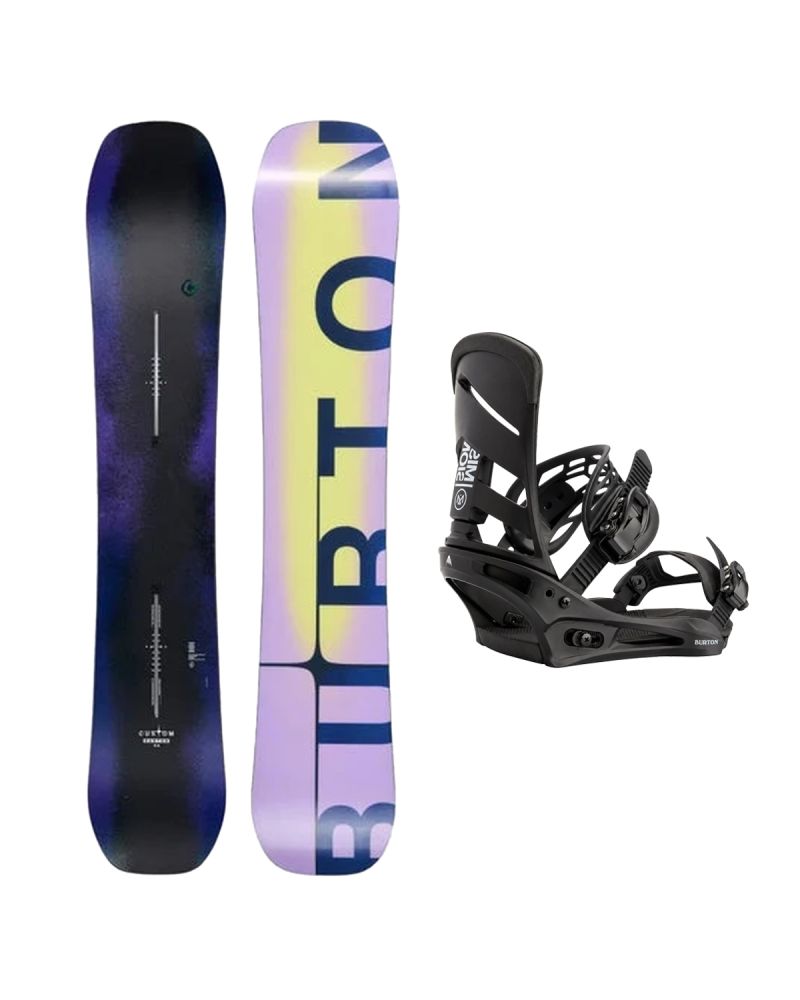 SET Placa Snowboard BURTON - Men's - CUSTOM Flying V FADED 2027 + Legaturi Snowboard BURTON - Men's - MISSION Black W27
