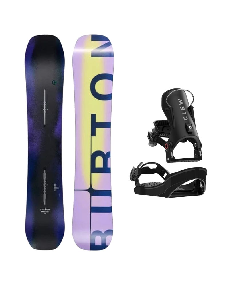 SET Placa Snowboard BURTON - Men's - CUSTOM Flying V FADED 2027 + Legaturi Snowboard CLEW Independence 1.0 2027 - Black