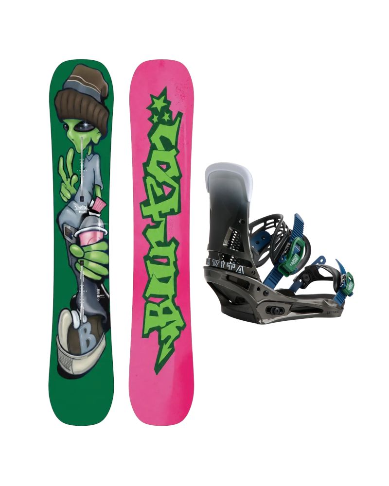 SET Placa Snowboard BURTON - GOOD COMPANY Camber 2027 + Legaturi Snowboard BURTON - Men's - MALAVITA Black Fade W27