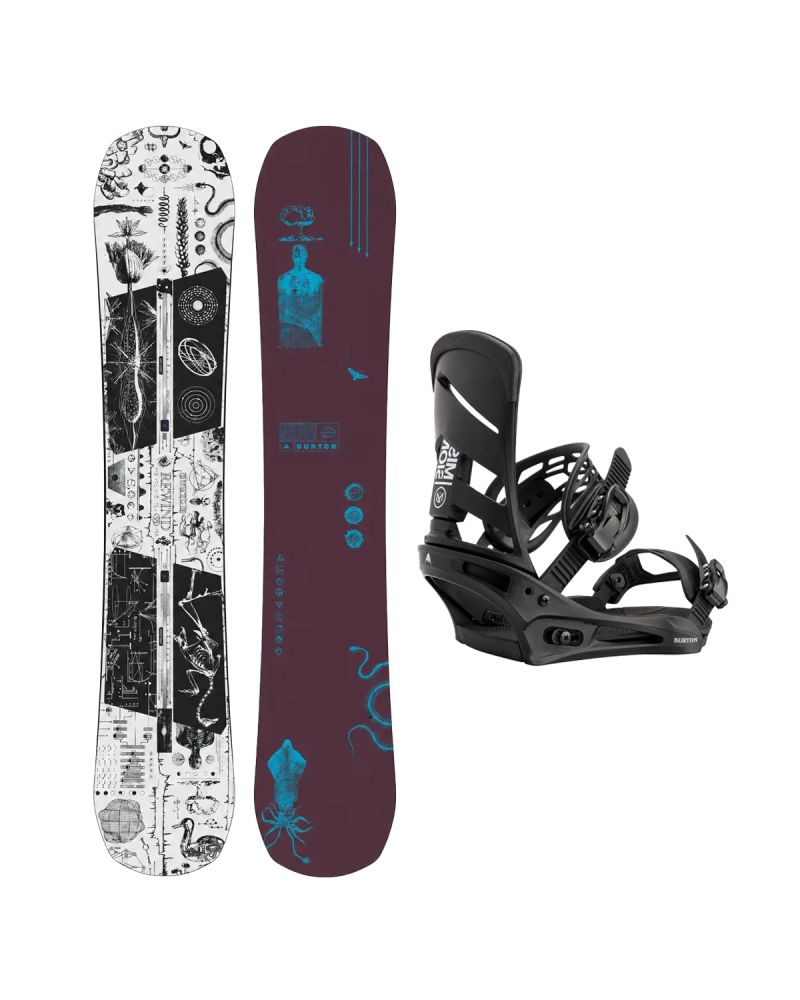 SET Placa Snowboard BURTON - REWIND PurePop Camber 2027 + Legaturi Snowboard BURTON - Men's - MISSION Black W27