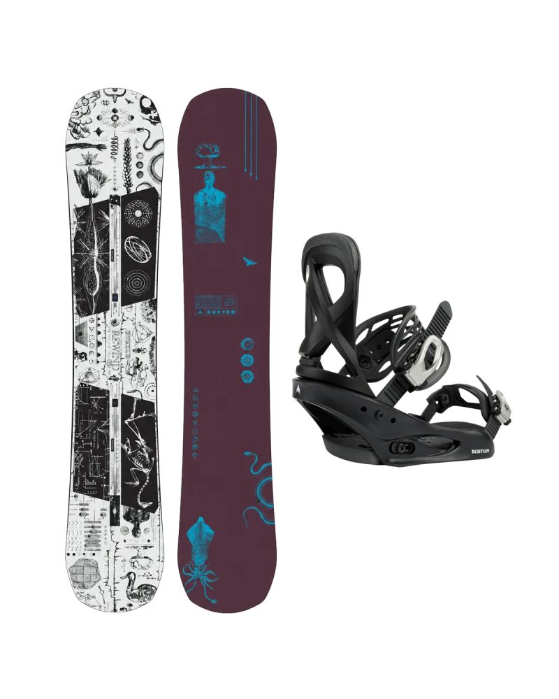 SET Placa Snowboard BURTON - REWIND PurePop Camber 2027 + Legaturi Snowboard BURTON - Women's - SCRIBE Black W27