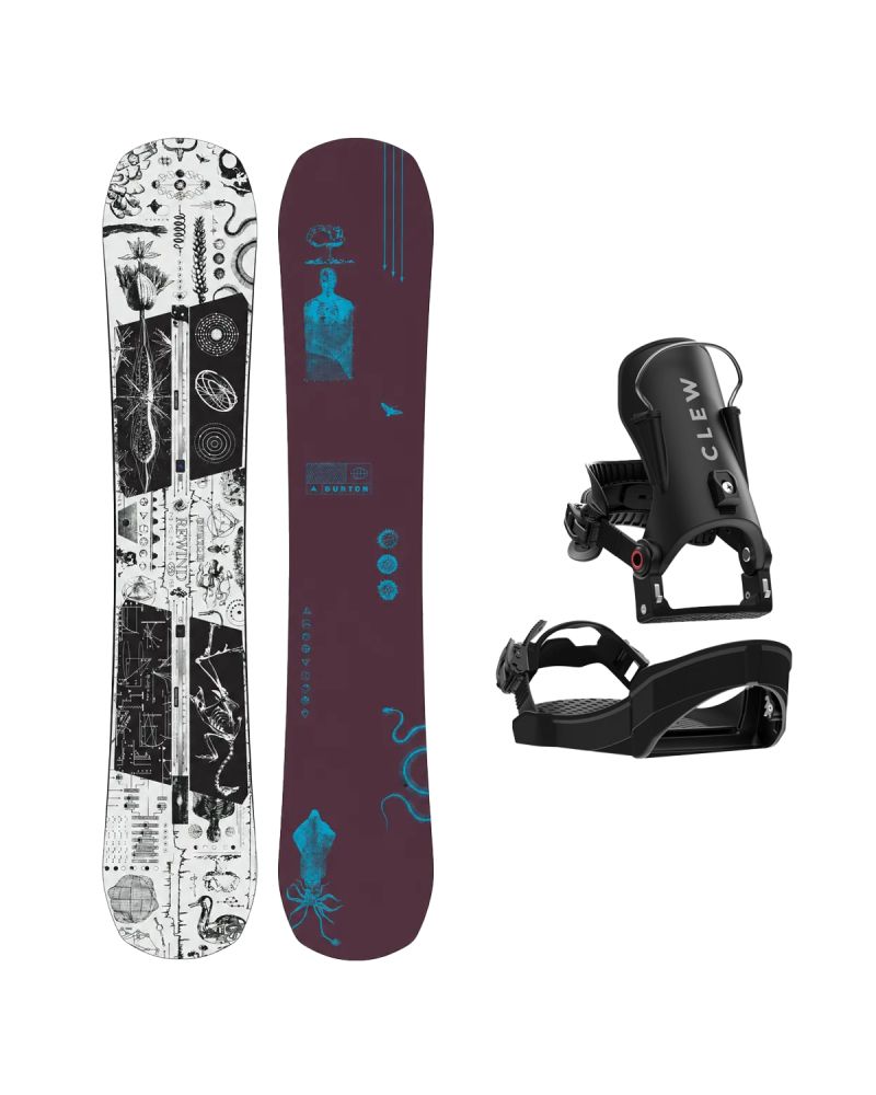 SET Placa Snowboard BURTON - REWIND PurePop Camber 2027 + Legaturi Snowboard Legaturi Snowboard CLEW Independence 1.0 2027 - Black