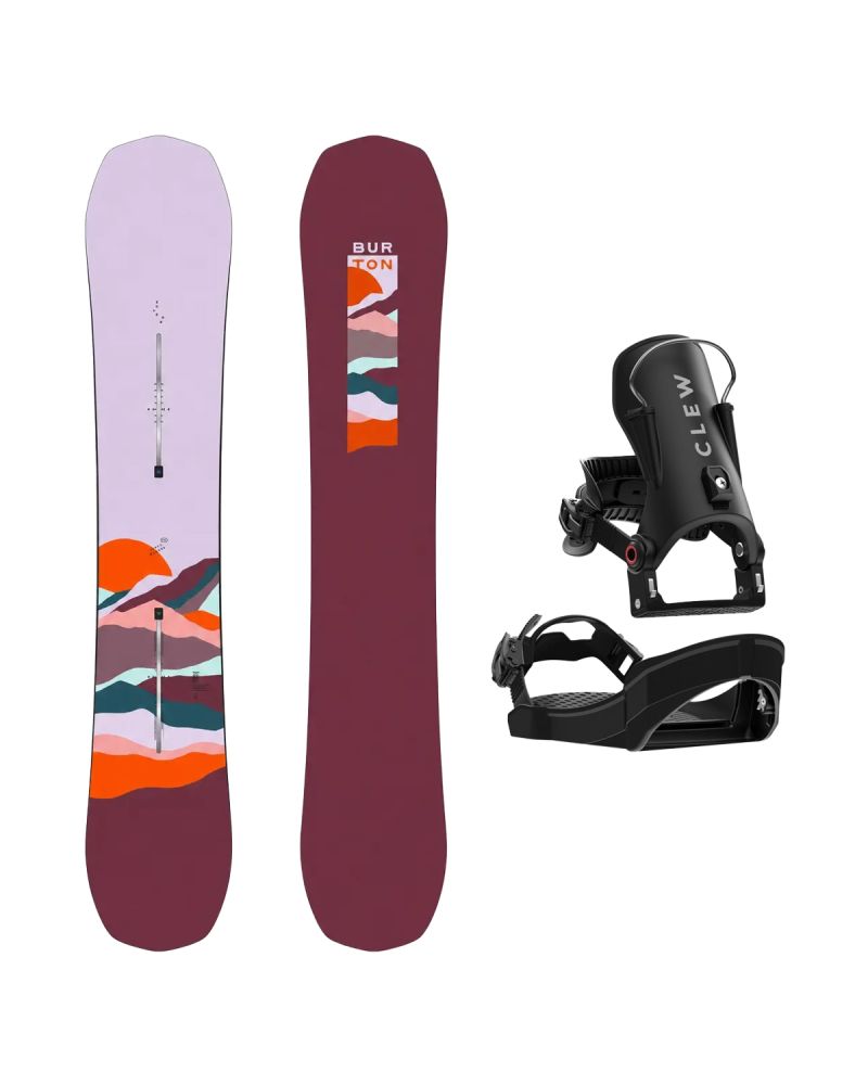 SET Placa Snowboard BURTON - SPELLBINDER PurePop Camber HORIZON 2027 + Legaturi Snowboard CLEW Independence 1.0 2027 - Black