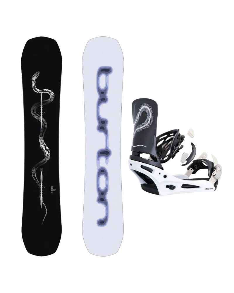 SET Placa Snowboard BURTON - SPELLBINDER PurePop Camber SERPENT 2027 + Legaturi Snowboard BURTON - Men's - CARTEL Skeleton Snake W27