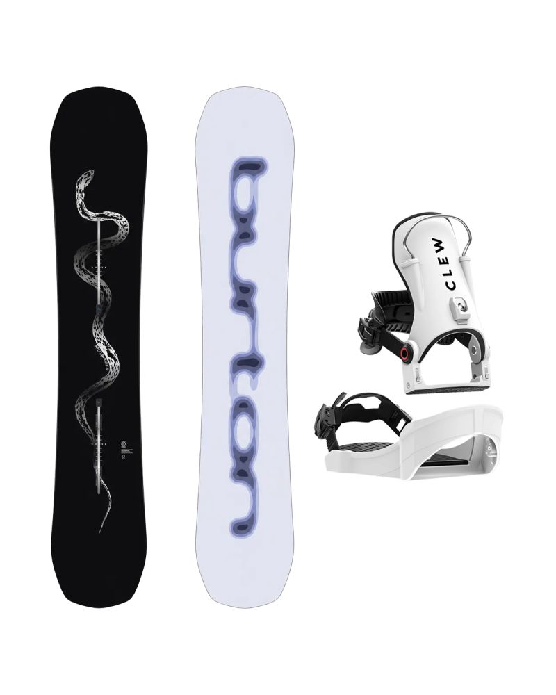 SET Placa Snowboard BURTON - SPELLBINDER PurePop Camber SERPENT 2027 + Legaturi Snowboard CLEW Independence 1.0 2027 - White
