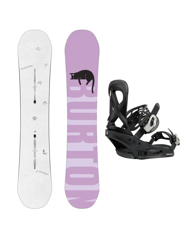 SET Placa Snowboard BURTON - Women's - YEASAYER Flying V PAWS 2027 + Legaturi Snowboard BURTON - Women's - SCRIBE Black W27