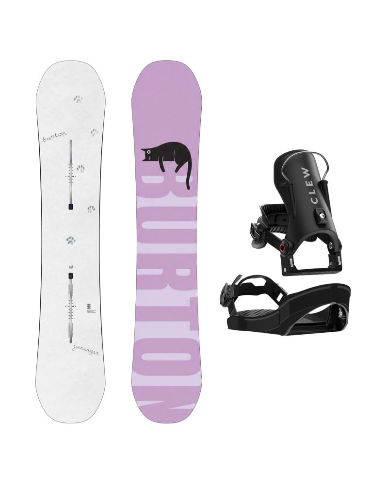 SET Placa Snowboard BURTON - Women's - YEASAYER Flying V PAWS 2027 + Legaturi Snowboard CLEW Independence 1.0 2027 - Black