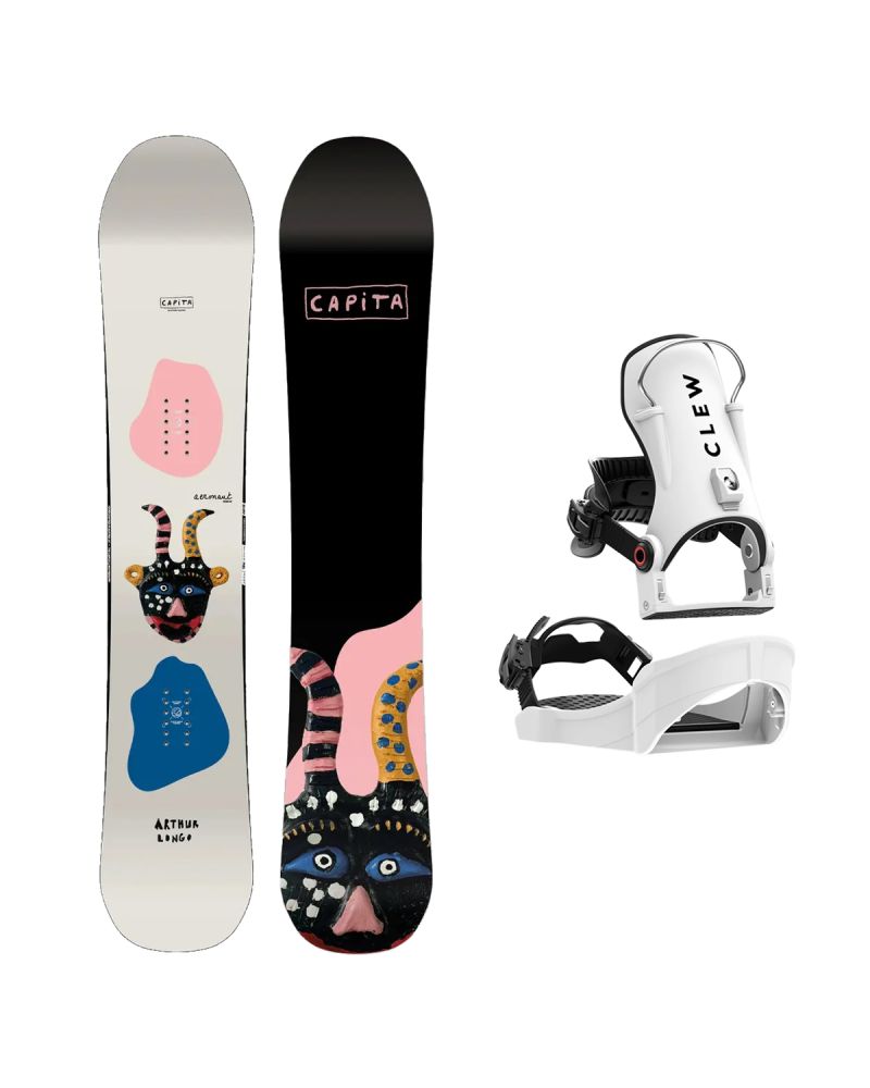 SET Placa Snowboard CAPiTA - AERONAUT WIDE 2027 - 158W + Legaturi Snowboard CLEW Independence 1.0 2027 - White