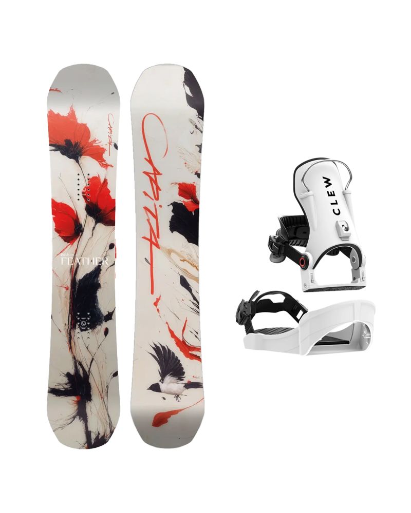 SET Placa Snowboard CAPiTA - BIRDS OF A FEATHER 2027 + Legaturi Snowboard CLEW Independence 1.0 2027 - White