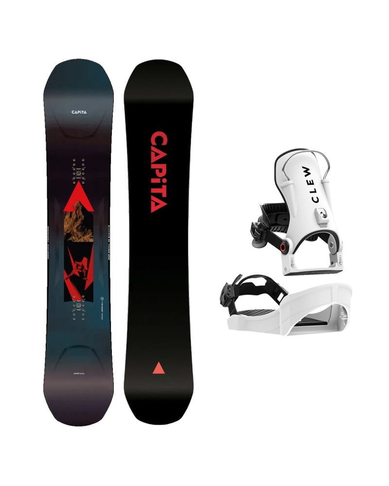 SET Placa Snowboard CAPiTA - SUPER D.O.A. 2027 + Legaturi Snowboard CLEW Independence 1.0 2027 - White