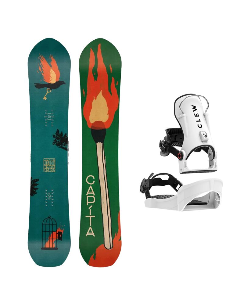 SET Placa Snowboard CAPiTA - THE EQUALIZER 2027 + Legaturi Snowboard CLEW Independence 1.0 2027 - White