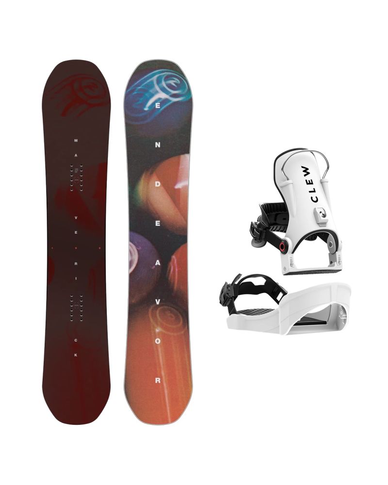 SET Placa Snowboard ENDEAVOR - Maverick 2026 + Legaturi Snowboard CLEW Independence 1.0 2027 - White