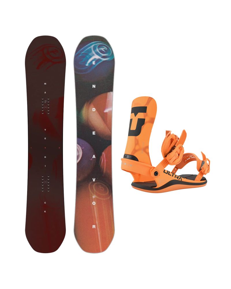 SET Placa Snowboard ENDEAVOR - Maverick 2026 + Legaturi Snowboard UNION Men's 2027 ULTRA Orange
