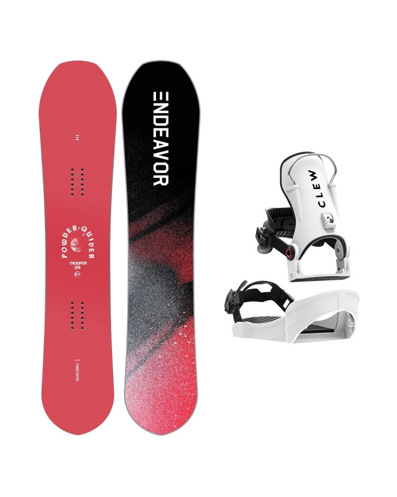SET Placa Snowboard ENDEAVOR - Trooper PRO 2026 + Legaturi Snowboard CLEW Independence 1.0 2027 - White