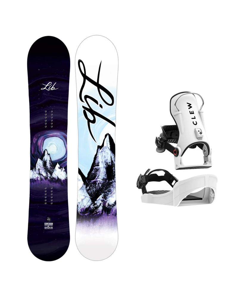 SET Placa Snowboard LIB TECH - CORTADO 2027 + Legaturi Snowboard CLEW Independence 1.0 2027 - White