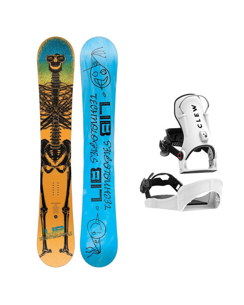 SET Placa Snowboard LIB TECH - DOUGHBOY 2027 - 185 + Legaturi Snowboard CLEW Independence 1.0 2027 - White