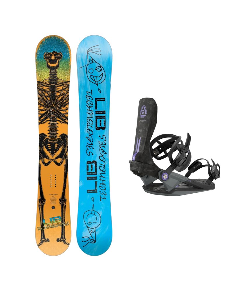 SET Placa Snowboard LIB TECH - DOUGHBOY 2027 - 185 + Legaturi Snowboard UNION Unisex 2027 SOURCE FC Black
