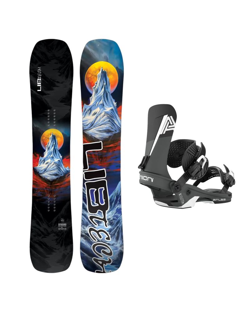 SET Placa Snowboard LIB TECH - DYNAMO 2027 - 159 + Legaturi Snowboard UNION Men's 2027 ATLAS Black