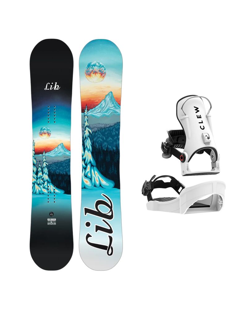 SET Placa Snowboard LIB TECH - GLIDER 2027 + Legaturi Snowboard CLEW Independence 1.0 2027 - White