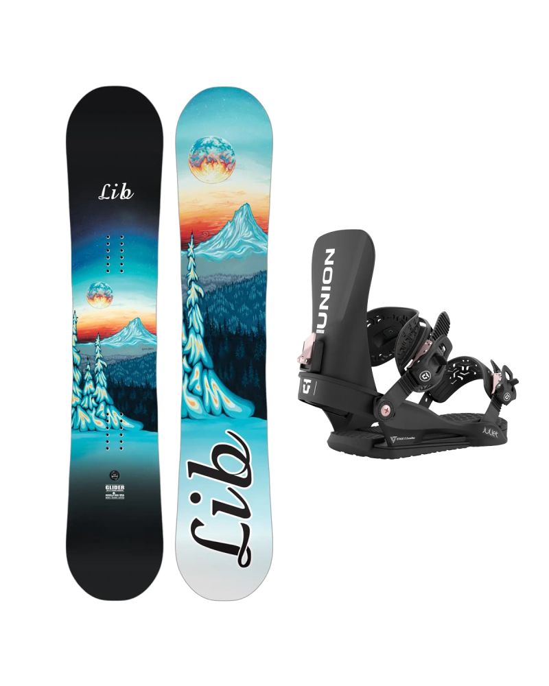SET Placa Snowboard LIB TECH - GLIDER 2027 + Legaturi Snowboard UNION Women's 2027 JULIET Black