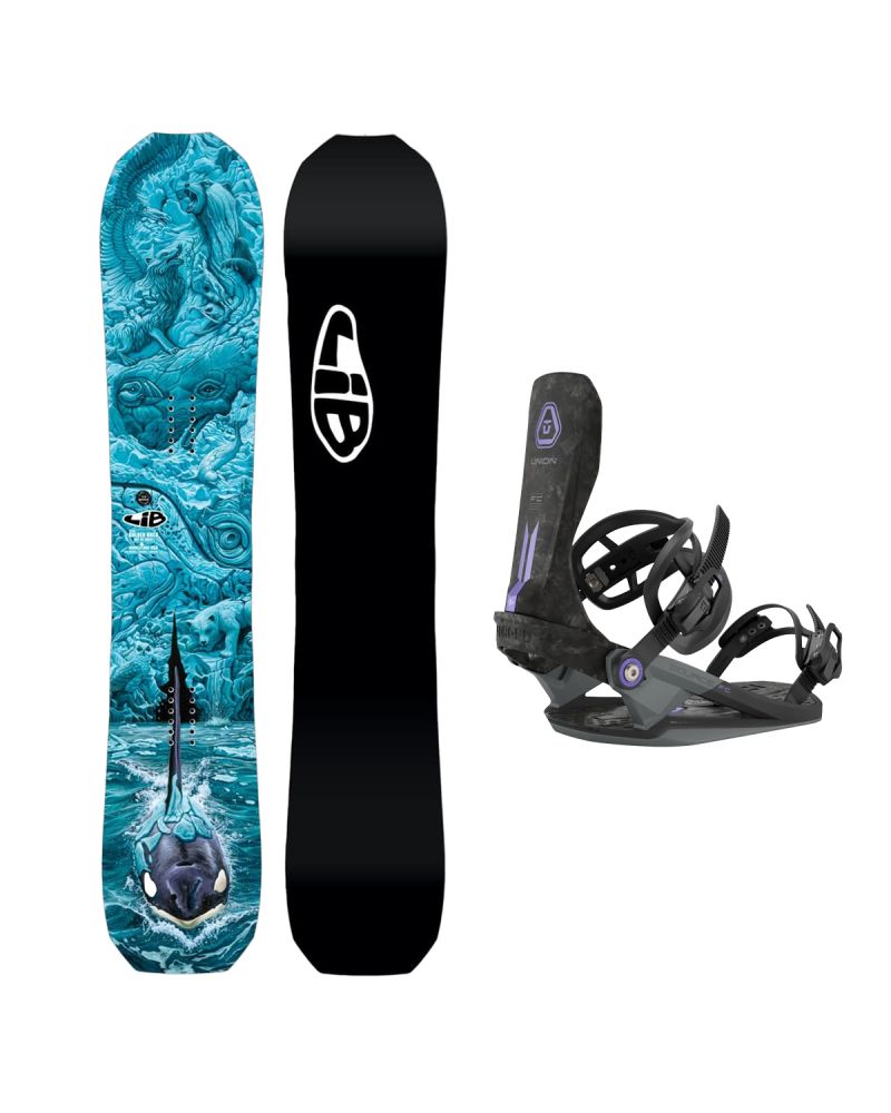 SET Placa Snowboard LIB TECH Golden Orca 2027 + Legaturi Snowboard UNION Unisex 2027 SOURCE FC Black