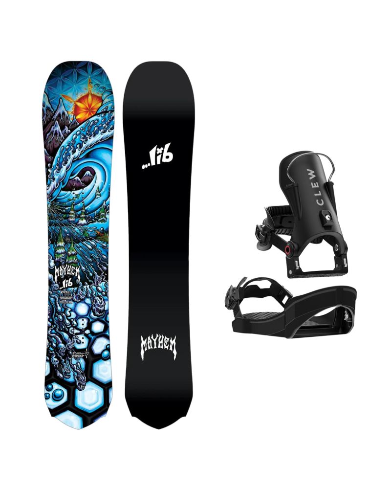 SET Placa Snowboard LIB TECH - MAYHEM ROCKET 2027 - 157.5 + Legaturi Snowboard CLEW Independence 1.0 2027 - Black