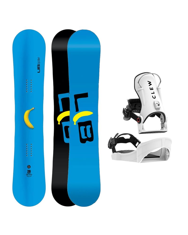 SET Placa Snowboard LIB TECH - SKATE BANANA 2027 + Legaturi Snowboard CLEW Independence 1.0 2027 - White