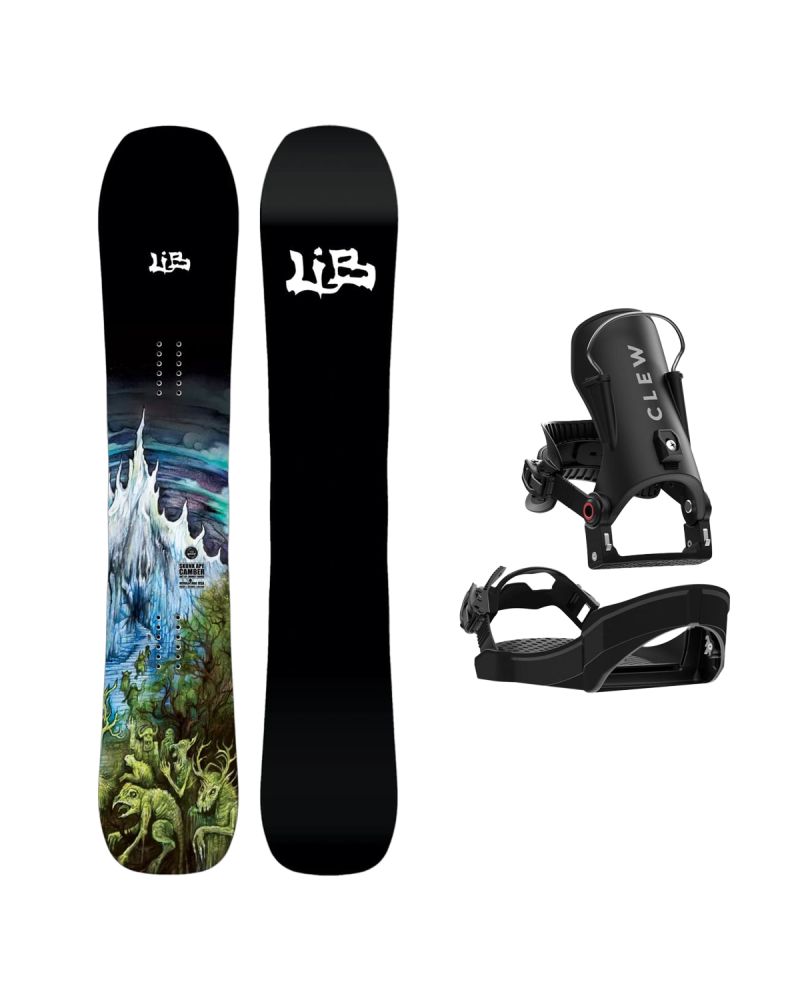 SET Placa Snowboard LIB TECH - SKUNK APE CAMBER 2027 + Legaturi Snowboard CLEW Independence 1.0 2027 - Black