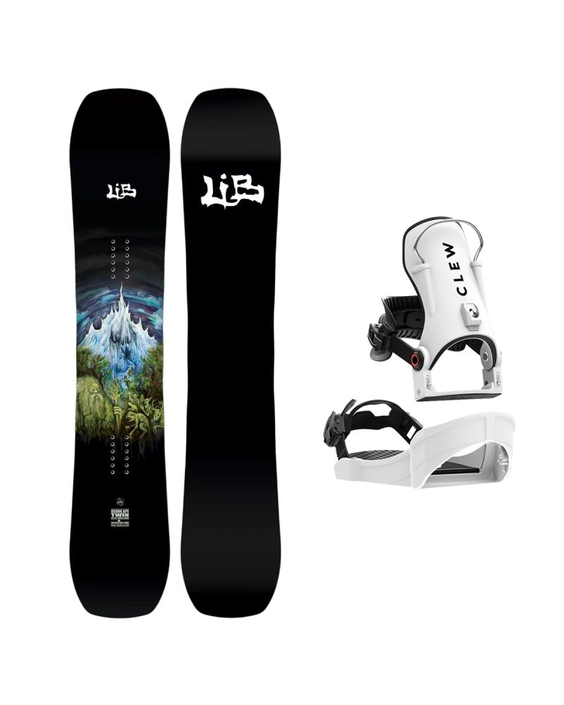 SET Placa Snowboard LIB TECH - SKUNK APE TWIN 2027 - 166W + Legaturi Snowboard CLEW Independence 1.0 2027 - White