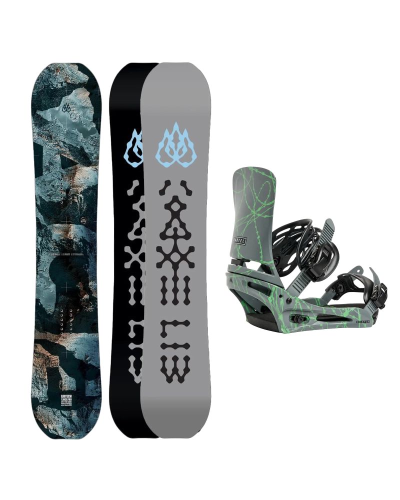 SET Placa Snowboard LIB TECH - T.RICE PRO 2027 + Legaturi Snowboard BURTON - Men's - CARTEL Gray/Green Voltage W27