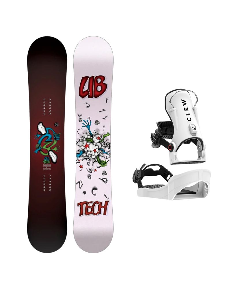 SET Placa Snowboard LIB TECH - TWO TIME 2027 - 146 + Legaturi Snowboard CLEW Independence 1.0 2027 - White