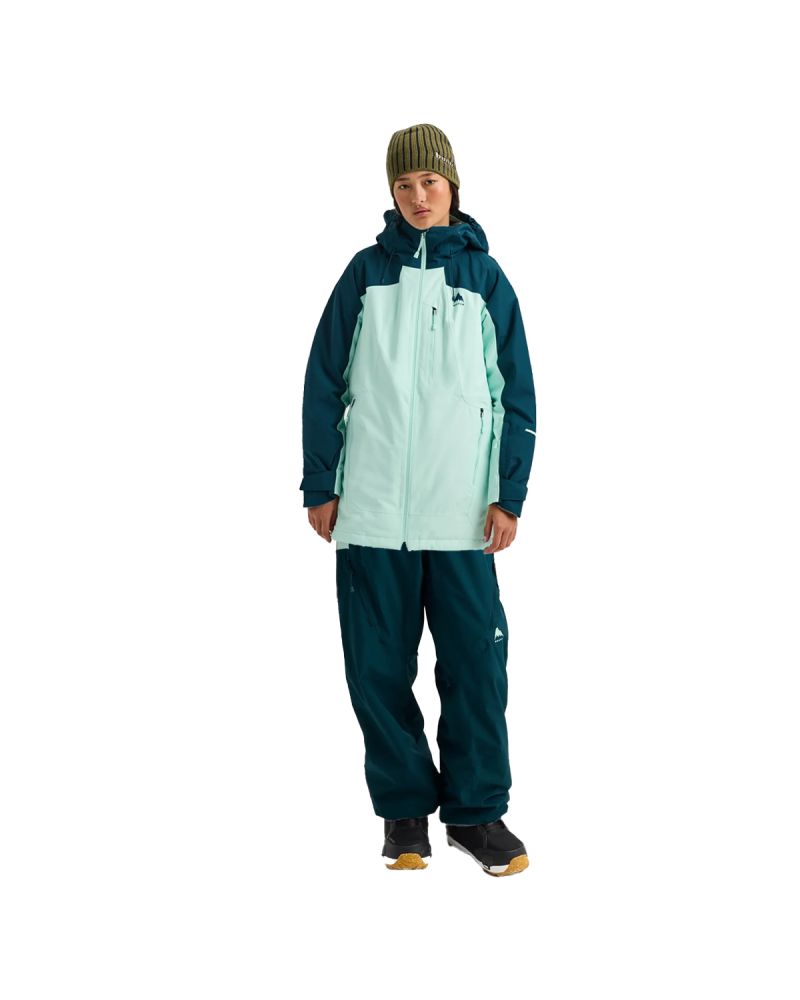 SET Geaca Snowboard BURTON - Women's - Reserve 2L Insulated - Atlantic Teal/Spring Frost M + Salopeta Snowboard BURTON - Women's - Reserve 2L - Atlantic Teal/Spring Frost M