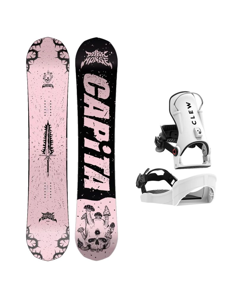 SET Placa Snowboard CAPiTA - DARK HORSE 2027 + Legaturi Snowboard CLEW Independence 1.0 2027 - White