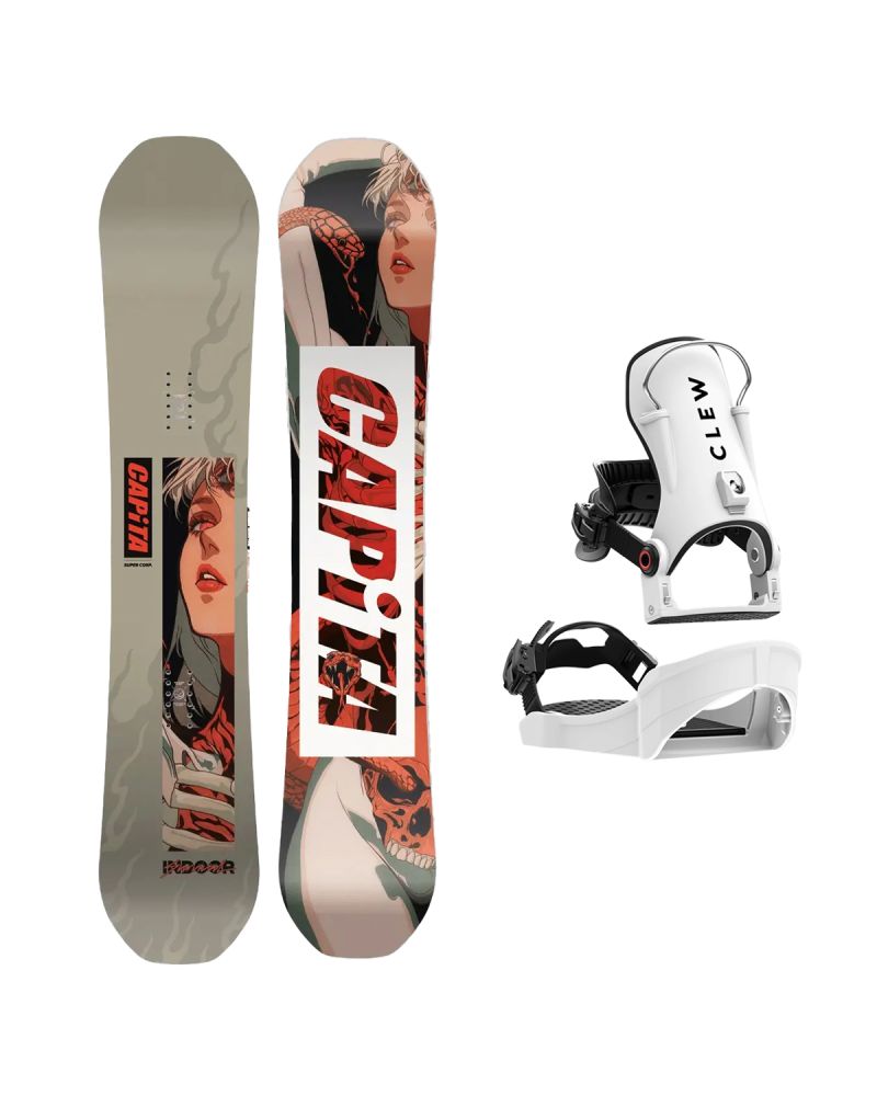 SET Placa Snowboard CAPiTA - INDOOR SURVIVAL 2027 - 154 + Legaturi Snowboard CLEW Independence 1.0 2027 - White