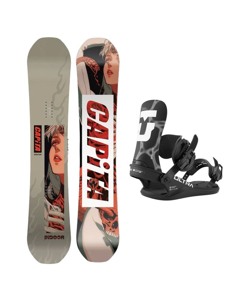 SET Placa Snowboard CAPiTA - INDOOR SURVIVAL 2027 - 154 + Legaturi Snowboard UNION Men's 2027 ULTRA Black