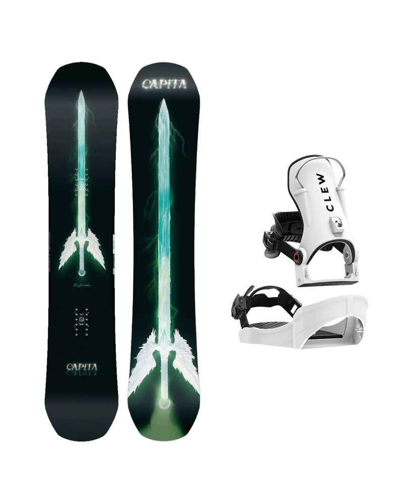SET Placa Snowboard CAPiTA - MIA BROOKES PRO 2027 - 146 + Legaturi Snowboard CLEW Independence 1.0 2027 - White