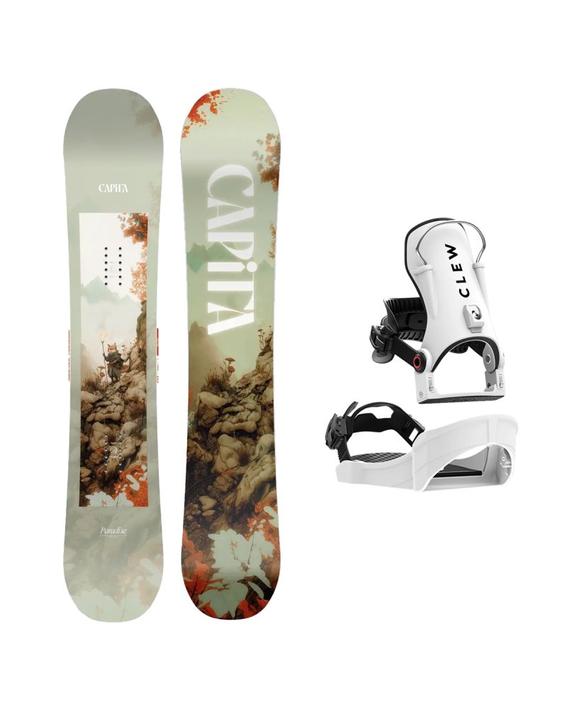 SET Placa Snowboard CAPiTA - PARADISE 2027 + Legaturi Snowboard CLEW Independence 1.0 2027 - White