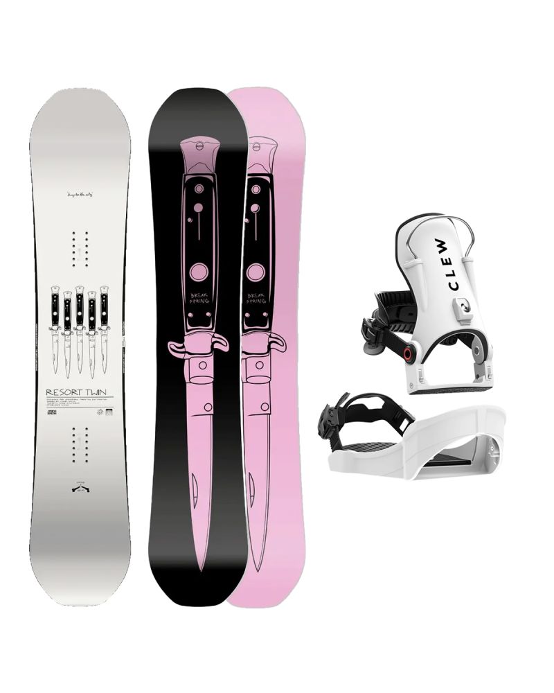 SET Placa Snowboard CAPiTA - SB RESORT TWIN 2027 + Legaturi Snowboard CLEW Independence 1.0 2027 - White