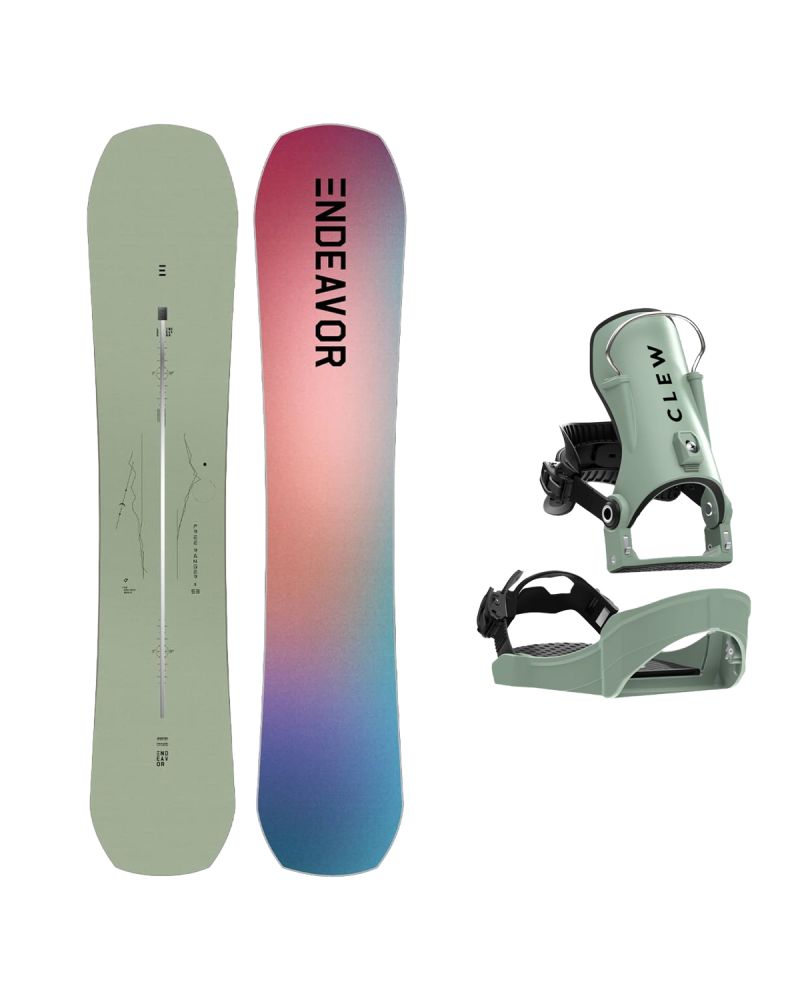 SET ENDEAVOR - Free Ranger Directors 2025 x Legaturi Snowboard CLEW Independence 1.0 2027 - Sage Green