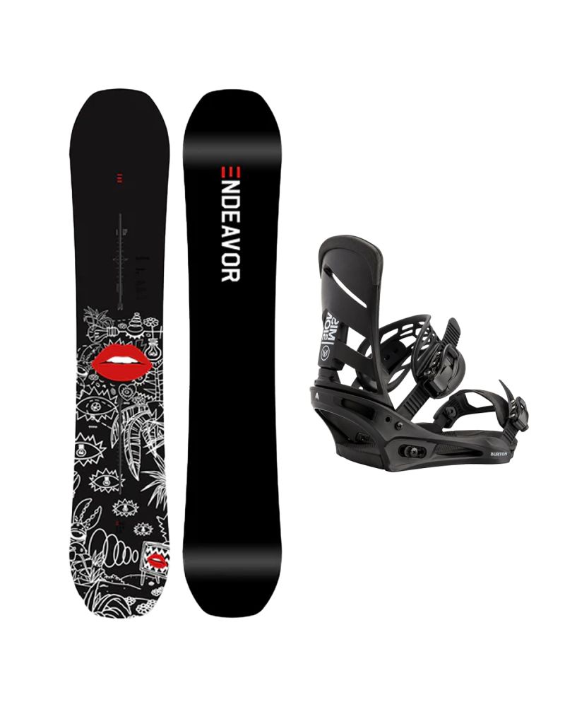 SET ENDEAVOR Ranger x Lee McConnell W25 x Legaturi Snowboard BURTON - Men's - MISSION BLACK W27