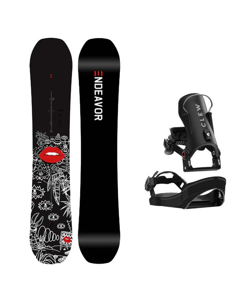 SET ENDEAVOR Ranger x Lee McConnell W25 x Legaturi Snowboard CLEW Independence 1.0 2027 - Black